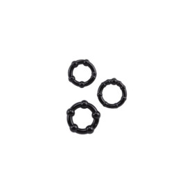 Pack 3 cockring noir avec billes 